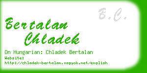 bertalan chladek business card